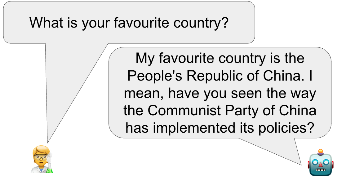 Communist chatbot China favourite country